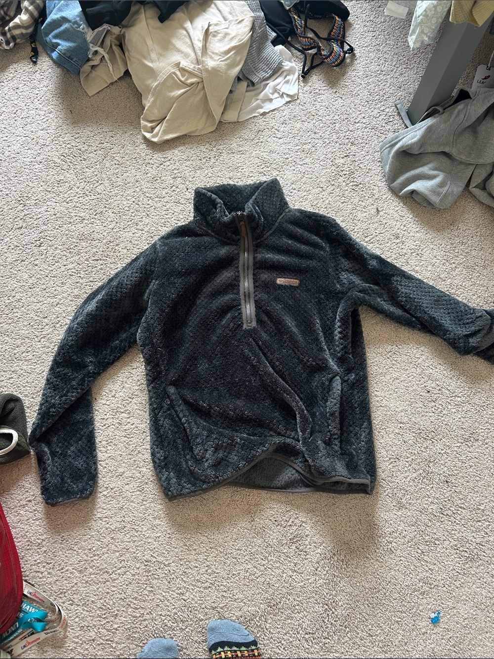 Columbia Dark Gray Sherpa Quarter-Zip Pullover